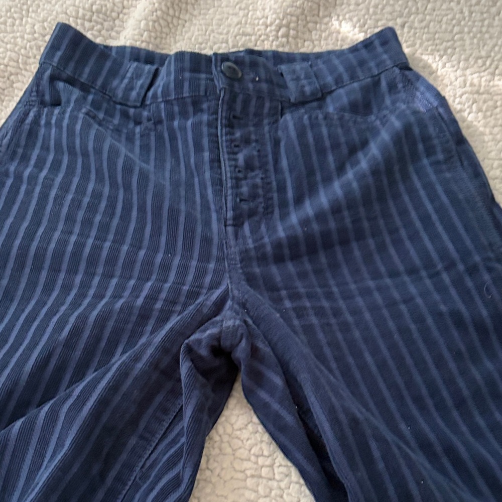 Madewell Men's Navy Stripe Corduroy Pants button fly